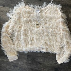 Hayden LA top fringe crop oversized boho Sz s/M